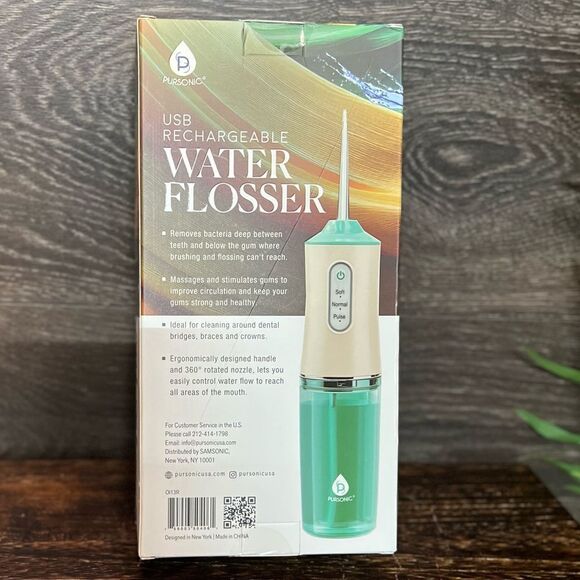 Pursonic USB Rechargeable Water Flosser in Mint and White. New in Box! - Picture 6 of 9